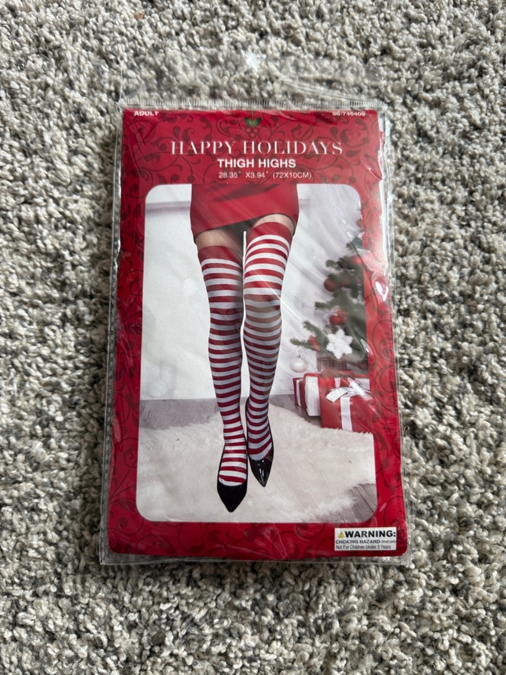 Red & White Striped Thigh Highs